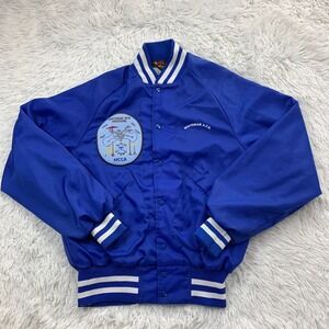 Vintage Pla-Jac‎ Dunbrooke Jacket Adult Medium Made USA Blue Patch Music Mens